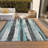 Machine Washable Indoor/Outdoor Xhevrie Teal Rug-1403721374