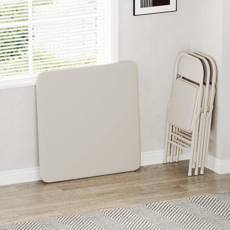 Folding Table, Beige