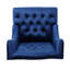 Fauteuil club en velours à haut dossier, fauteuil à oreilles rembourré, bleu marine