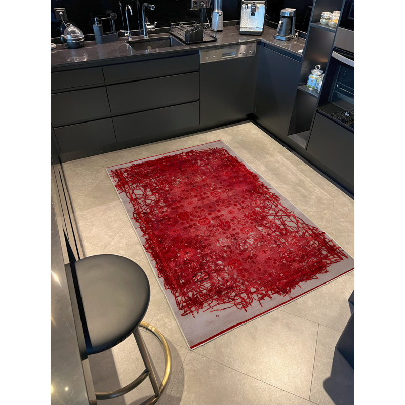 Tapis intérieur / extérieur en polypropylène tissé à la machine Ulrika, Rectangle 5 pi x 6 pi 6 po
