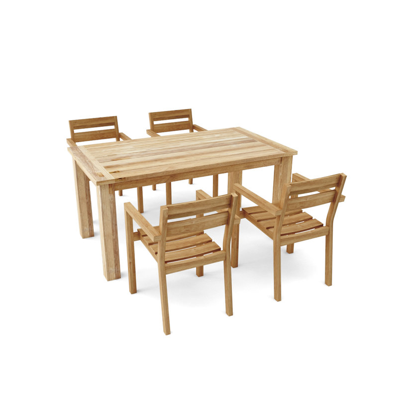 Ensemble repas extérieur pour 4 personnes Gabby, Naturel