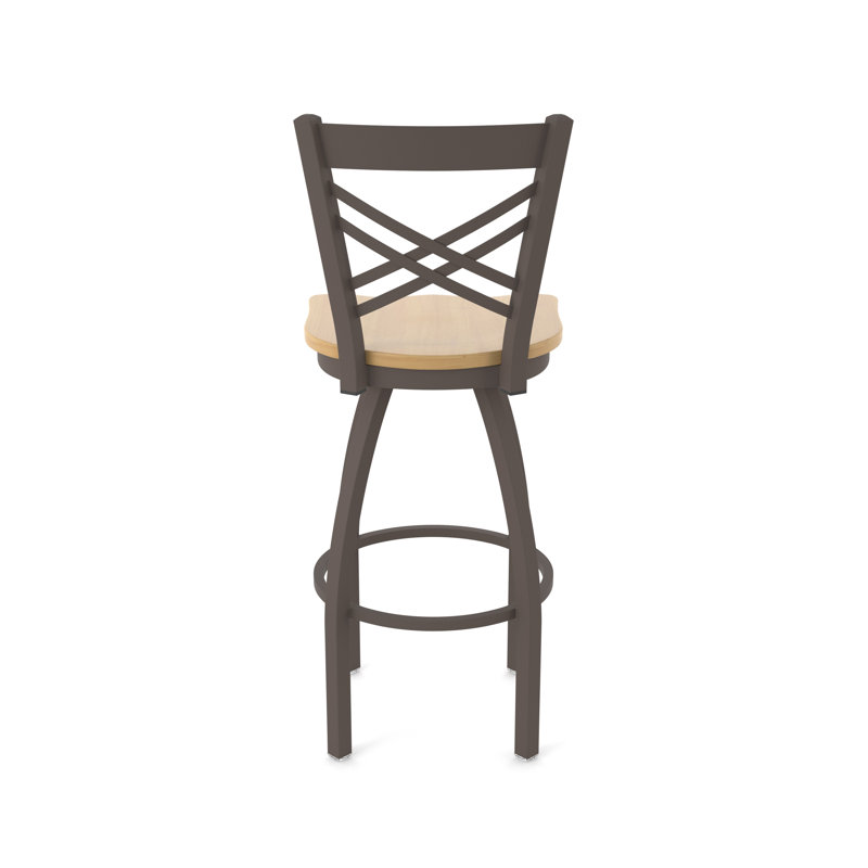 Tabouret tournant 820 Catalina, Bronze, Bois - Érable naturel, Tabouret de comptoir (assise de 25 po de hauteur)