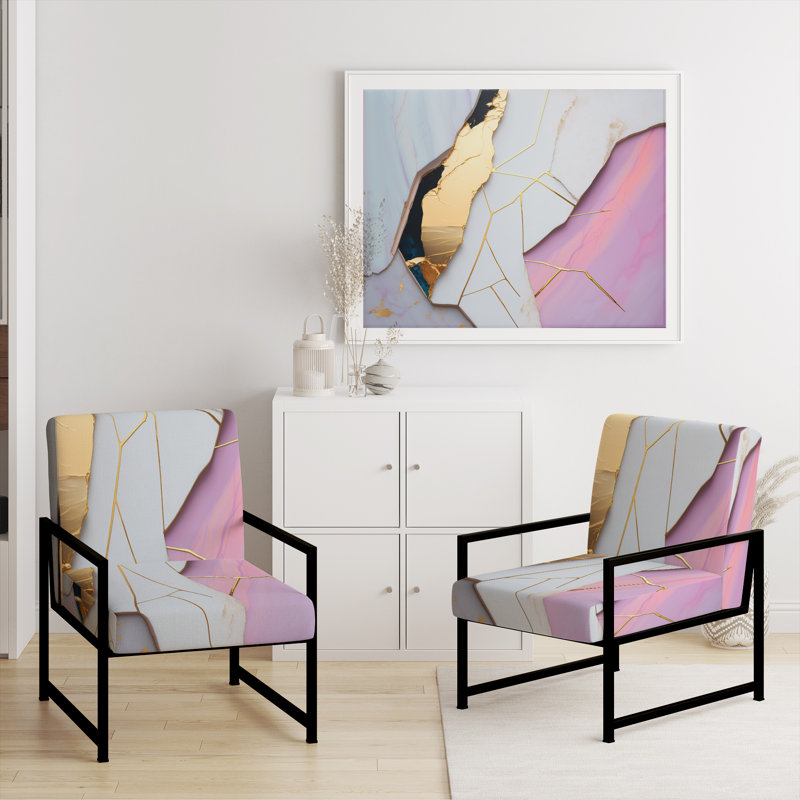 Cuscute - Fauteuil rembourré en marbre, Noir, noir, noir, noir