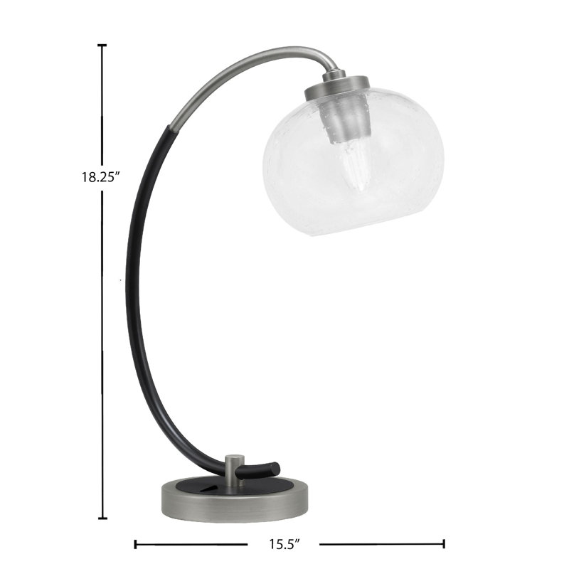 Lampe de bureau Arrandale, Graphite / noir mat, Transparent