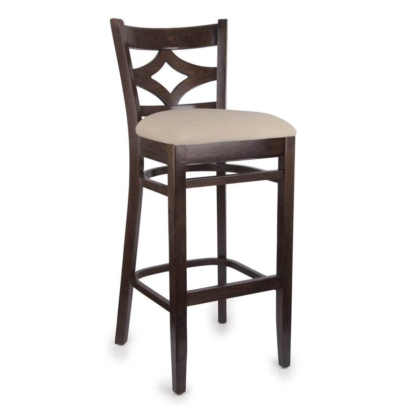 Tabouret de bar et de comptoir Stahr, Cerisier, Tabouret de bar (assise de 30 po de hauteur), Beige