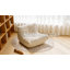 Cream Plush Fabric Two-Seater Armchair, 130cm Soft Curved Shape with High-Density Foam, No Internal Frame-782127270