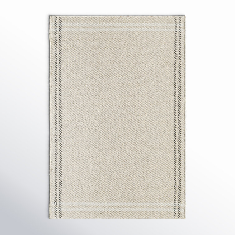 Lavande Wool Area Rug in Ivory/Black/Beige