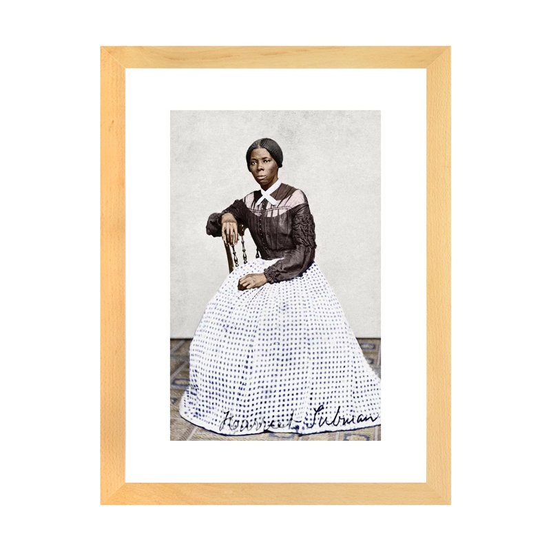 « Harriet Tubman (C1823-1913) » par Benjamin Powelson-impression, H 24 po x l 16 po x P 1 po, Toile avec cadre en bois beige