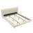 Elliot Mid-Century Modern Chunky Headboard Upholstered Platform Bed with Solid Rubberwood Legs-601235929