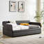 Lit de jour simple gris avec cadre en métal gris et lit gigogne pour un décor de chambre à coucher élégant, confortable et silencieux