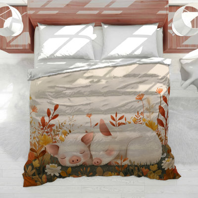 Pigs Farm Life Cotton Blend Comforter