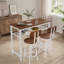 Ensemble de table de bar 3 pièces avec 2 tabourets, structure en métal et tablette de rangement, table haute moderne avec plateau en bois pour cuisine, salle à manger et salon