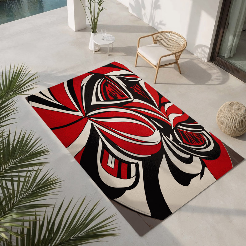 Tapis intérieur et extérieur Cerise Passion, Rectangle 1 pi 6 po x 2 pi 6 po