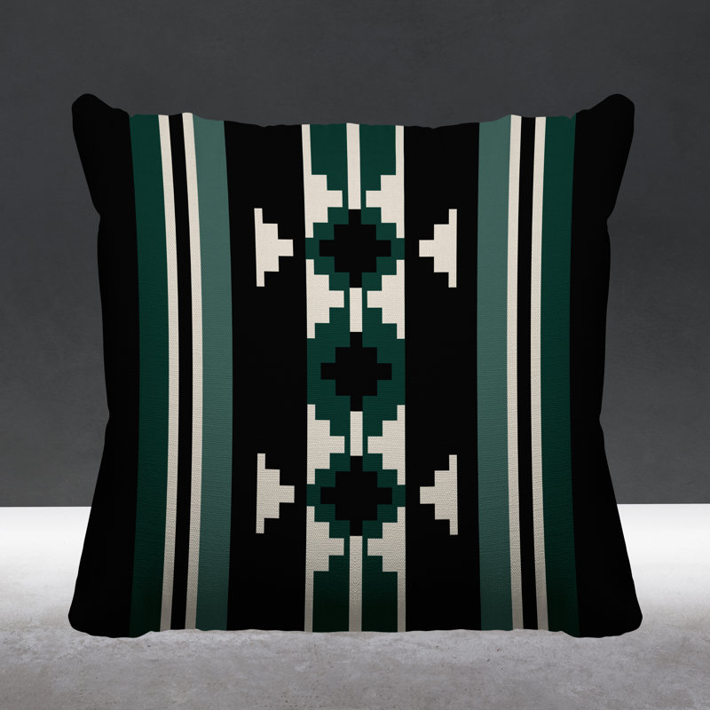 Coussin intérieur / extérieur Sakari, L 15 po x H 15 po, Émeraude