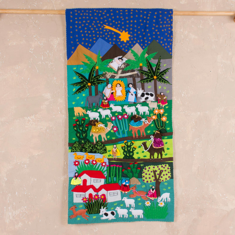 Suspension murale pérou crèche scene