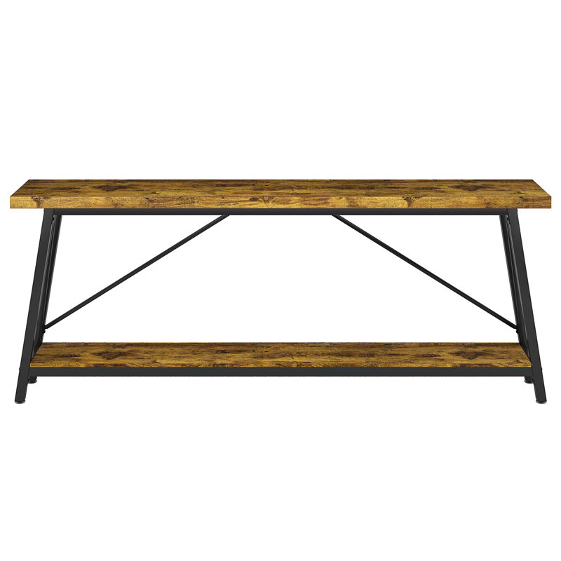 Francessca 70.87'' Console Table, Rustic Brown, Black