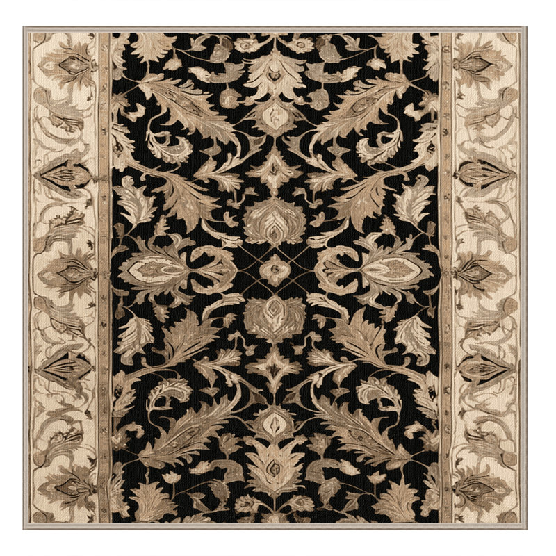 Tapis brun lavable à la machine, Carré 5 pi
