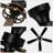 52" 5-Blade Black Flush Mount Ceiling Fan with Lights and Remote Control, 6-Speed Low Profile Farmhouse Ceiling Fan for Bedroom, Living Room