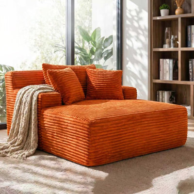 Méridienne intérieure de 66 pouces, canapé-lit surdimensionné avec coussin, coussin de lit en fausse fourrure de luxe, fauteuil de lecture avec accoudoirs, canapé de salon en nuage, aucun assemblage requis