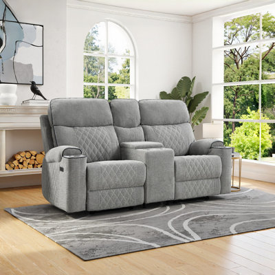 Causeuse inclinable électrique 75,5 po avec console centrale et rangement