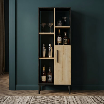 Bibliothèque polyvalente 55 "avec armoire intégrée Aurelius