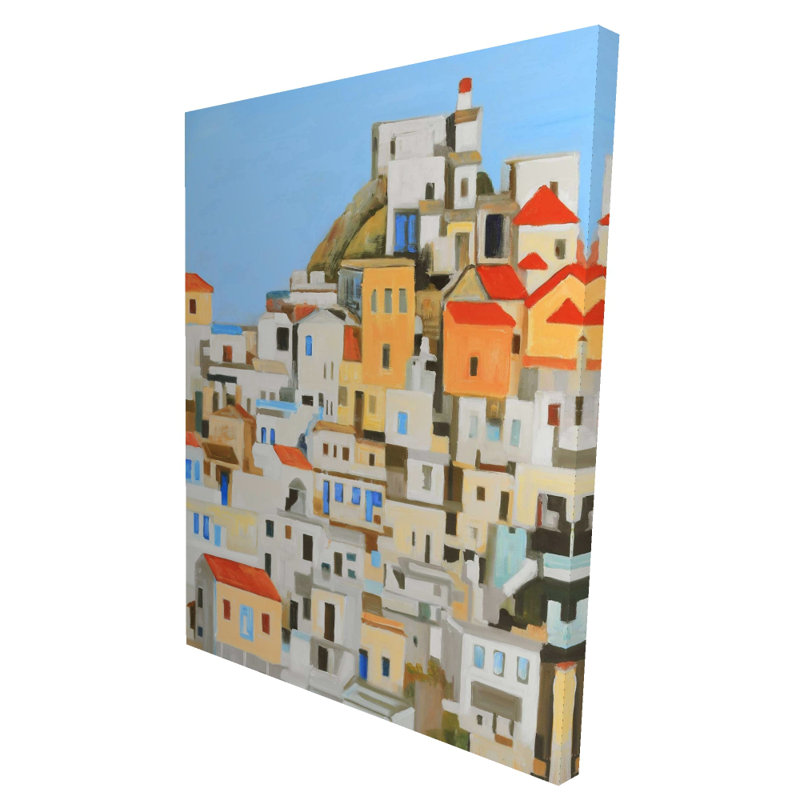 Petites maisons en Grèce - Décoration contemporaine sur toile