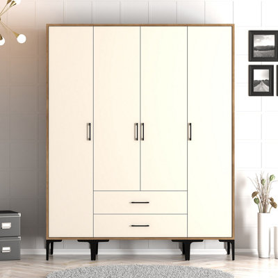 Berend 4 Door Manufactured Wood Wardrobe
