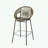 Outdoor Patio Faux Wicker Barstool Set of 2  with metal legs-2056193045
