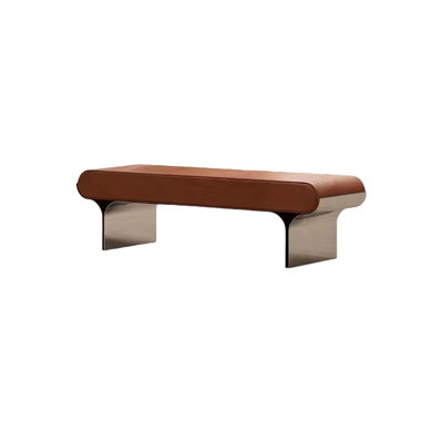 Mindert Genuine Leather Upholstered Bench