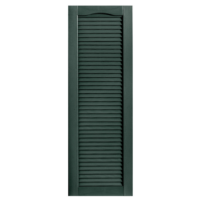 Paire de volets à persiennes cathédrale style pleine longueur ouverts, 64 po, 18 po, Pin