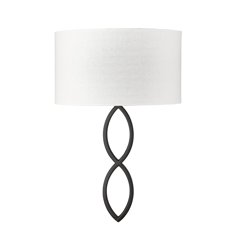 Yohji 18.8" Tall Steel Flush Mounted Sconce, Matte Black