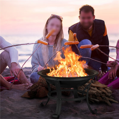 Round Iron Wood Burning Fire Pit