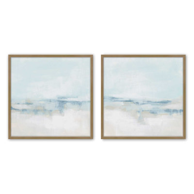 Ensemble de 2 impressions sur toile Cloudy Shoreline Hues