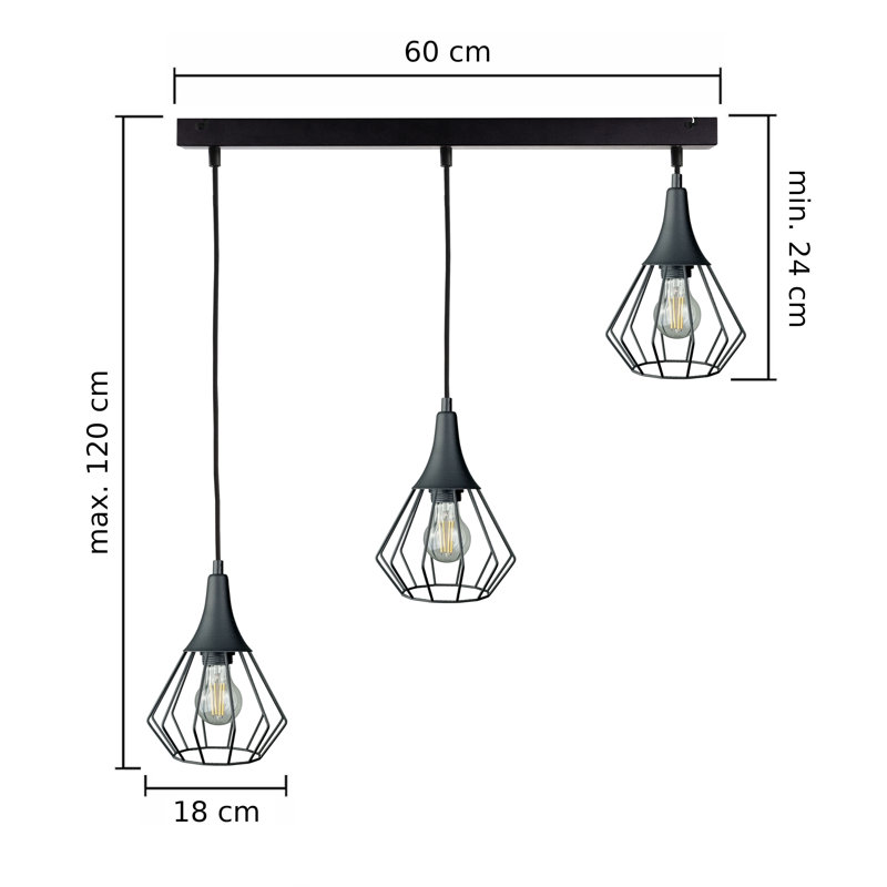 Percival 3 - Light Pendant, Black