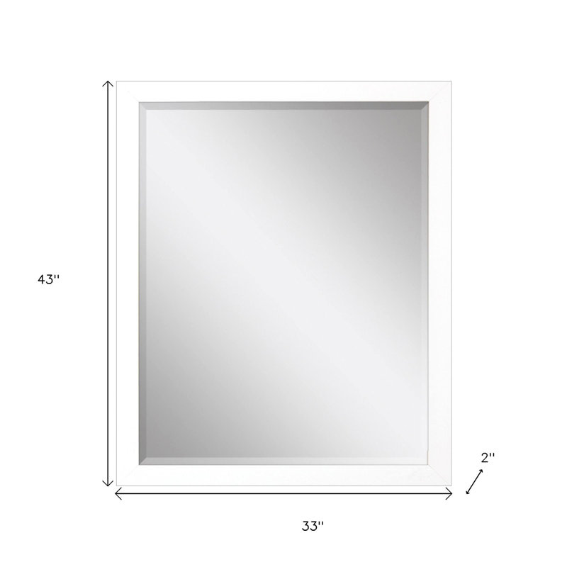 43" White Framed Accent Mirror