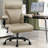 Ergonomic Office Chair with Footrest, High-Back Desk Chair with Lumbar Support and Flip-Up Arms, PU Leather Swivel Computer Task Chair for Home Office, Adjustable Rolling Chair - Gray-1362444965-1363452456