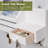 Helmes White Wooden Key Mail Organizer with Drawer Wall Mount Key Rack-108778308