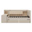 Lit de jour rembourré avec tiroirs, tablettes, armoires rabattables et table d'appoint-883826984