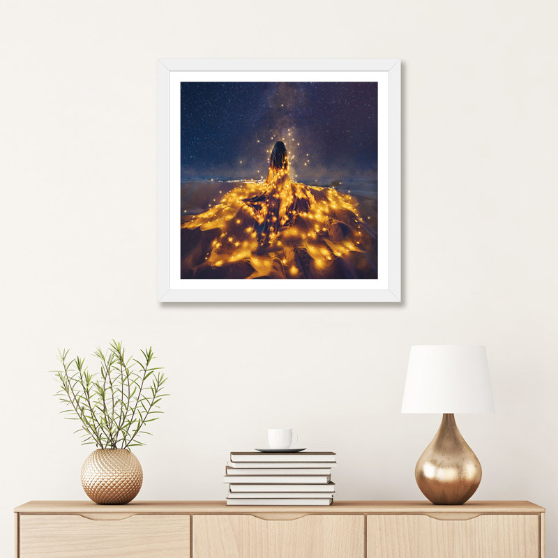 «The Desert Constellation» - Reproduction, H 24 po x l 24 po x p 1 po, Papier beaux-arts encadré blanc