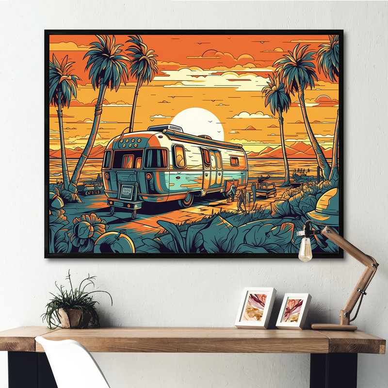 Rumaana, reflets jaunes et verts de l'aventure sur toile, H 12 po x l 20 po x P 1 po, Cadre flottant noir