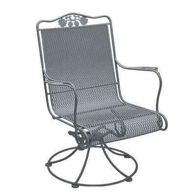 Chaise berçante pivotante à haut dossier avec coussin de siège optionnel