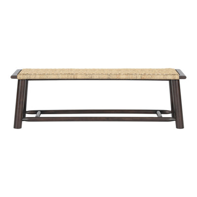 - Style 59 Inch Solid Wood Bench, Walnut Finish, Fits Snugly In Compact Apartments Withstands Mild Weather