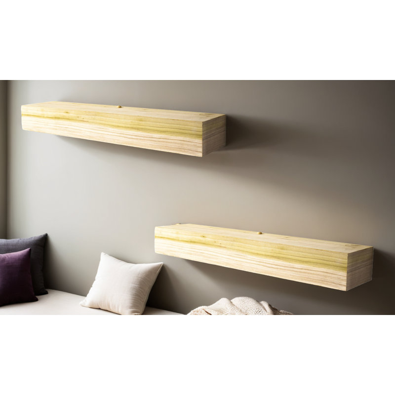 Rayne Poplar Floating Shelves, 3" H x 66" W x 4" D