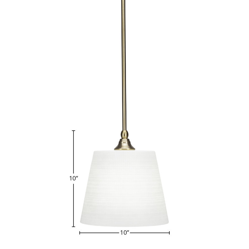 Mini-luminaire suspendu à tige, Laiton New Age, Blanc
