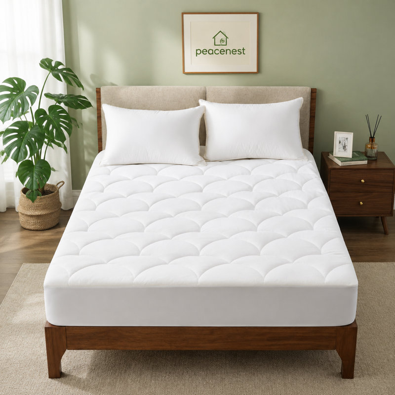 Couvre-matelas rafraîchissant avec jupe ajustée à poches profondes, Lit double