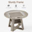 Table de salle à manger ronde 43,3 "pour 4-6 - Table de cuisine circulaire avec base en piédestal en bois et tablette de rangement, peu encombrante - pour la cuisine, le salon, l’appartement-129632218