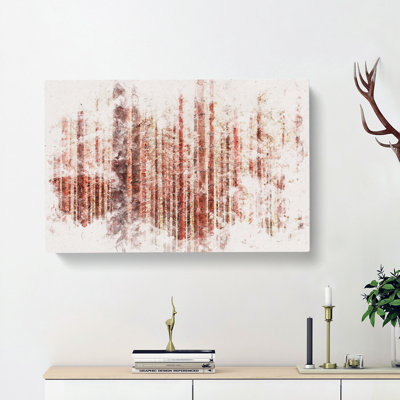 Red Forest In The Autumn - Wrapped Canvas Print