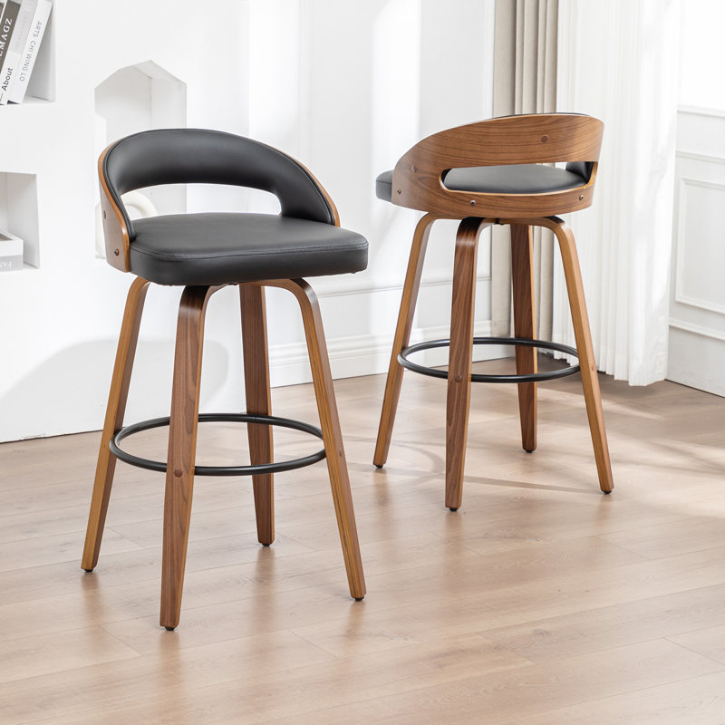 Ensemble de tabourets de bar 2 pièces Modern Modern, Noir, Tabouret de comptoir (siège d’une hauteur de 25