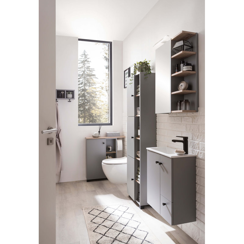 Balto 49.7mm W 74.4mm H Medicine Cabinet Mirror, Matt Brushed Nickel