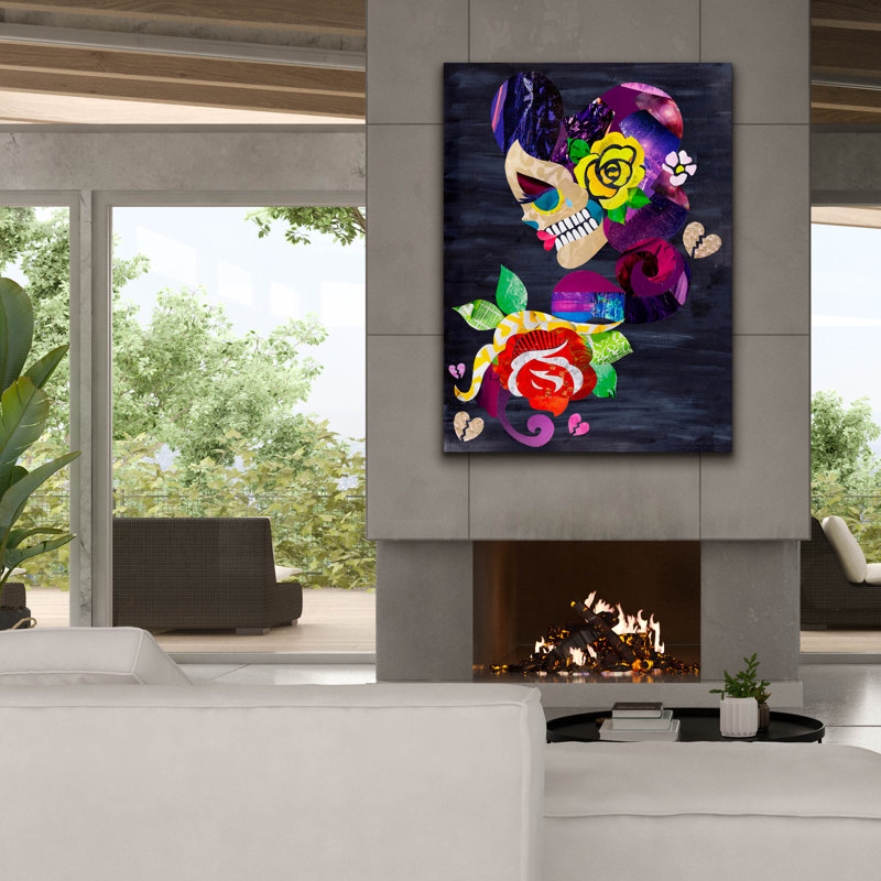 'Sad Skull' by Artpoptart Canvas Wall Art, 54" H x 40" W x 1.5" D